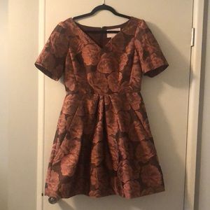Gal Meets Glam Burnt Orange Floral Dress